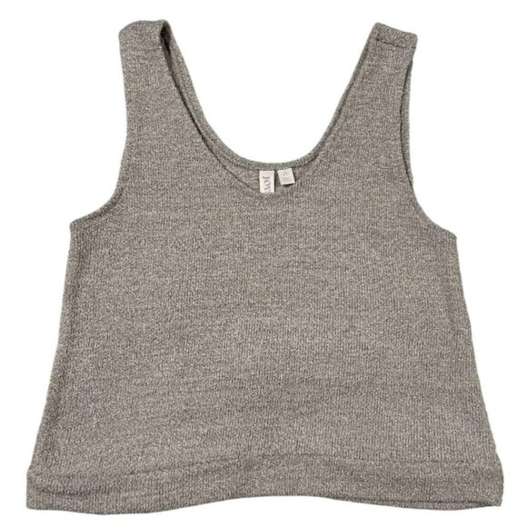 Joyspun Women's Gray Chenille Tank Crop Top SIZE-MEDIUM - Picture 1 of 5